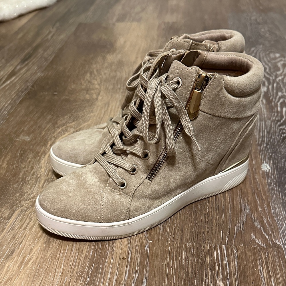 Women's Tan High-Top Sneakers